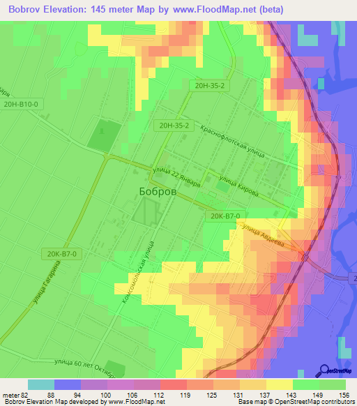 Bobrov,Russia Elevation Map