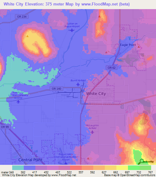 White City,US Elevation Map