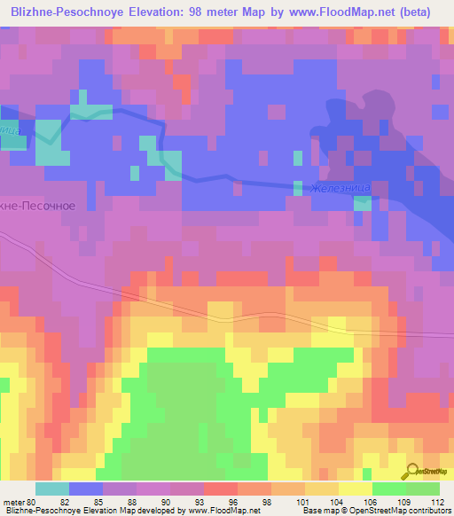 Blizhne-Pesochnoye,Russia Elevation Map