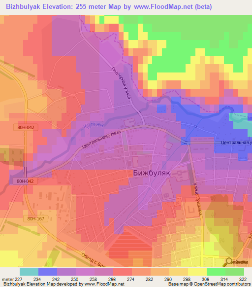 Bizhbulyak,Russia Elevation Map