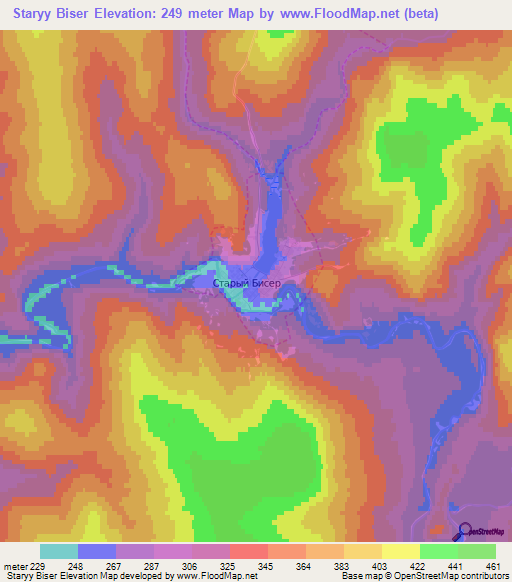 Staryy Biser,Russia Elevation Map