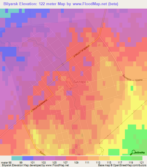 Bilyarsk,Russia Elevation Map