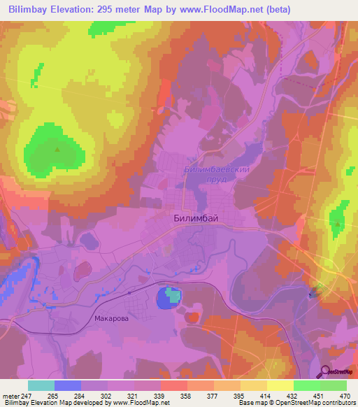 Bilimbay,Russia Elevation Map