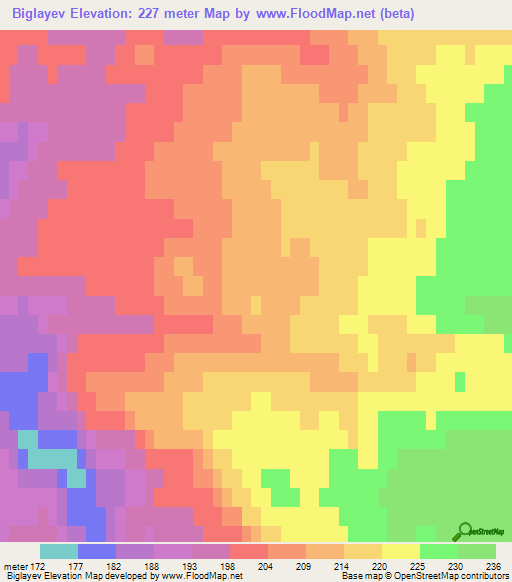 Biglayev,Russia Elevation Map