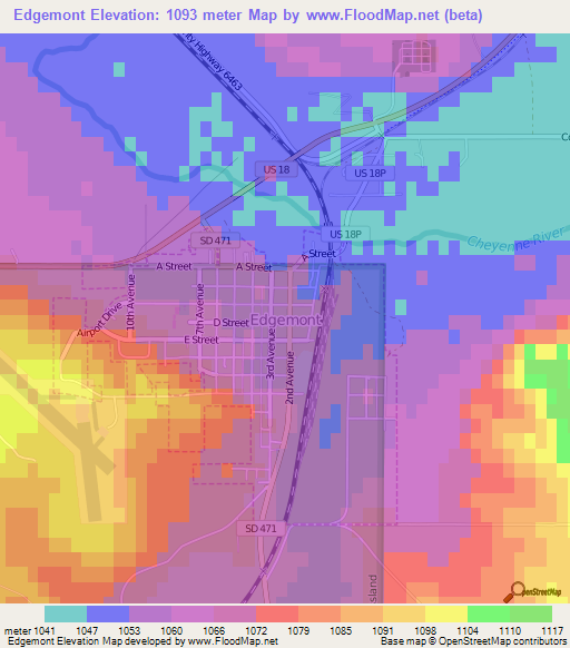 Edgemont,US Elevation Map