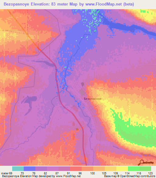 Bezopasnoye,Russia Elevation Map