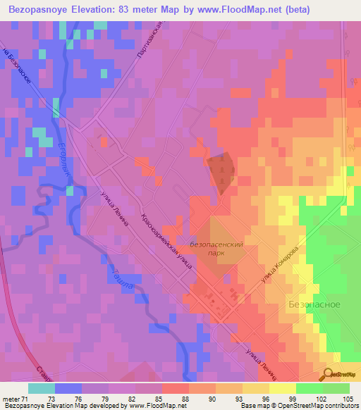 Bezopasnoye,Russia Elevation Map