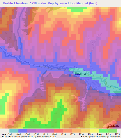 Bezhta,Russia Elevation Map