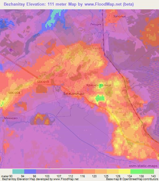 Bezhanitsy,Russia Elevation Map