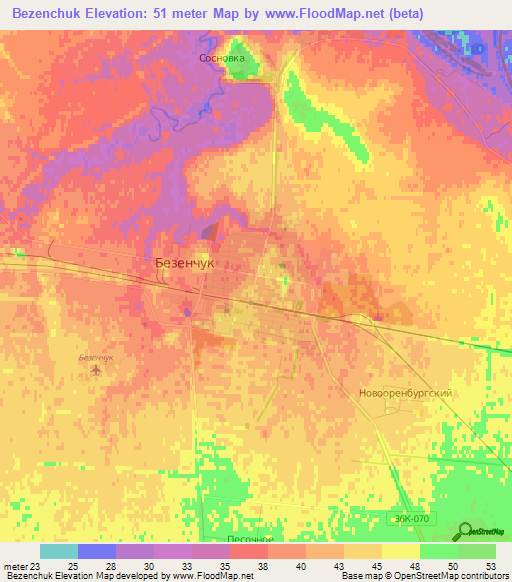 Bezenchuk,Russia Elevation Map