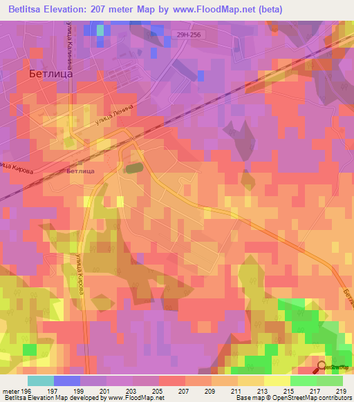 Betlitsa,Russia Elevation Map