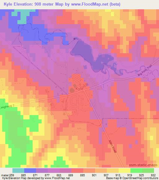 Kyle,US Elevation Map