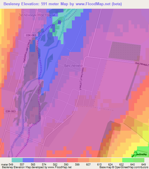 Besleney,Russia Elevation Map