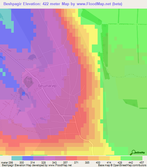 Beshpagir,Russia Elevation Map