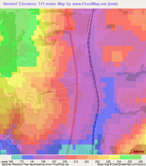 Bershet',Russia Elevation Map