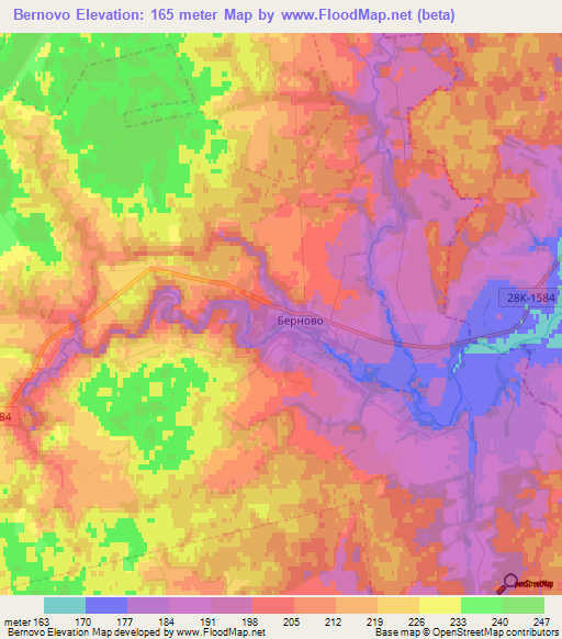 Bernovo,Russia Elevation Map