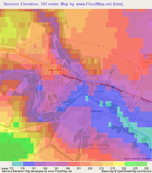 Bernovo,Russia Elevation Map