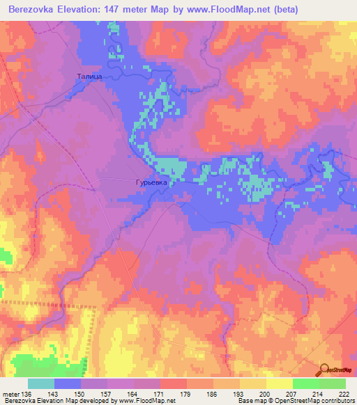 Berezovka,Russia Elevation Map