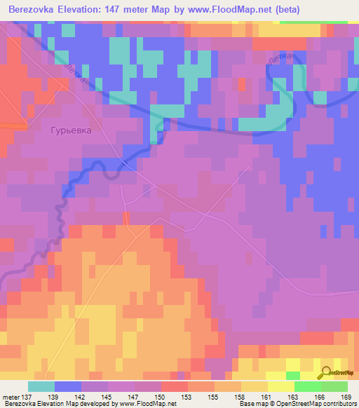 Berezovka,Russia Elevation Map