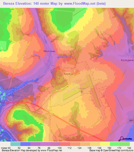 Bereza,Russia Elevation Map