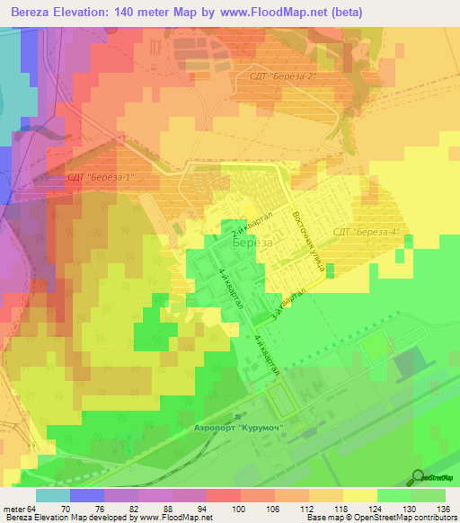 Bereza,Russia Elevation Map