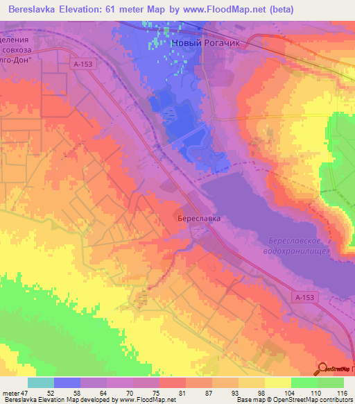 Bereslavka,Russia Elevation Map