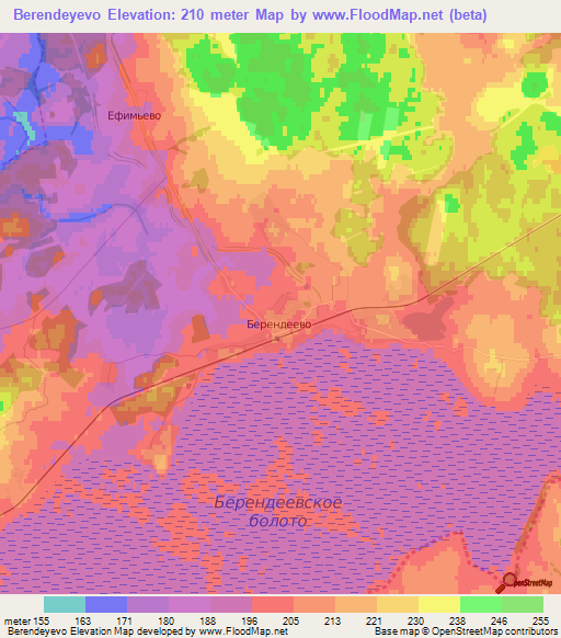 Berendeyevo,Russia Elevation Map