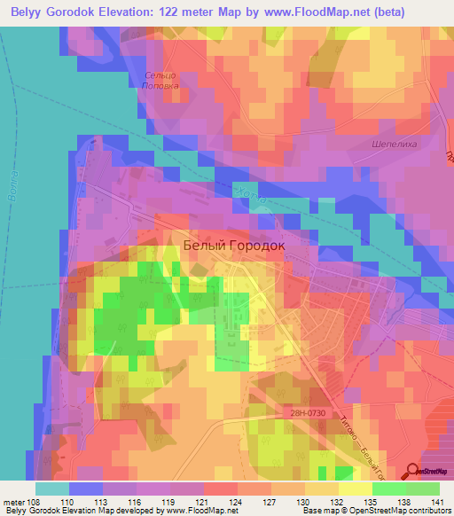 Belyy Gorodok,Russia Elevation Map