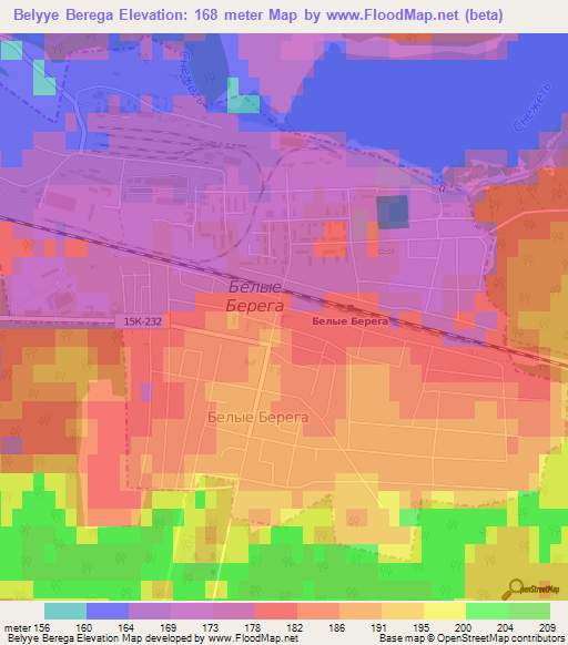 Belyye Berega,Russia Elevation Map