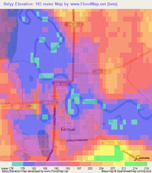 Belyy,Russia Elevation Map