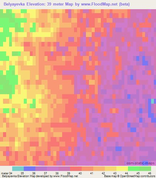 Belyayevka,Russia Elevation Map