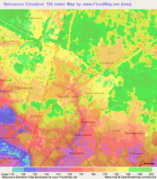 Belousovo,Russia Elevation Map