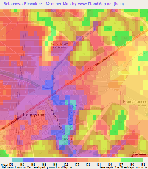 Belousovo,Russia Elevation Map