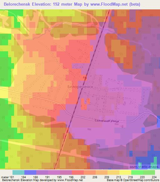 Belorechensk,Russia Elevation Map
