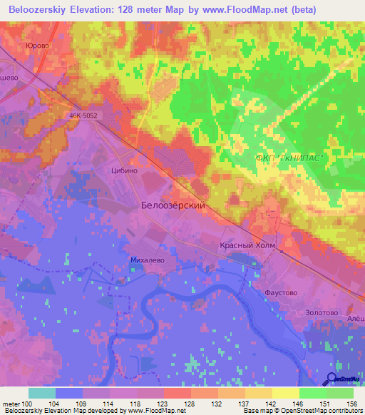 Beloozerskiy,Russia Elevation Map