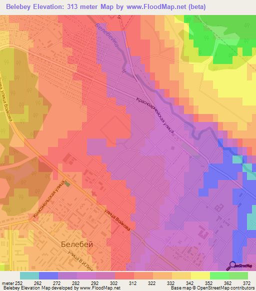 Belebey,Russia Elevation Map