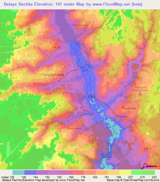 Belaya Rechka,Russia Elevation Map