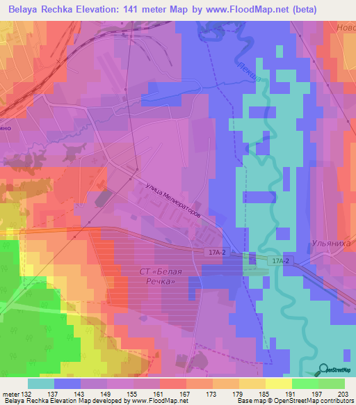 Belaya Rechka,Russia Elevation Map