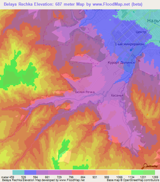 Belaya Rechka,Russia Elevation Map