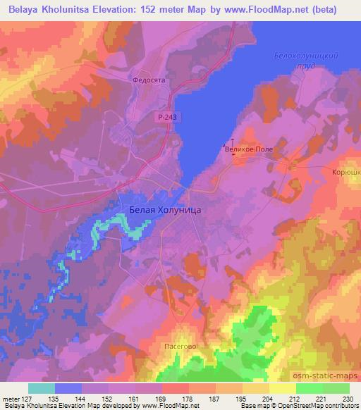 Belaya Kholunitsa,Russia Elevation Map