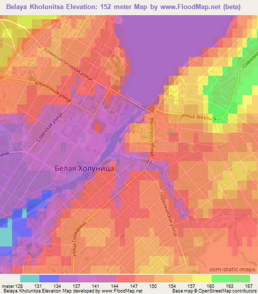 Belaya Kholunitsa,Russia Elevation Map