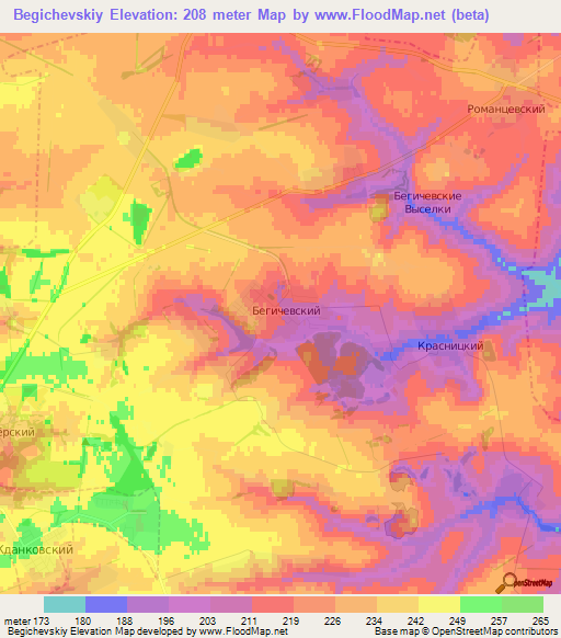 Begichevskiy,Russia Elevation Map