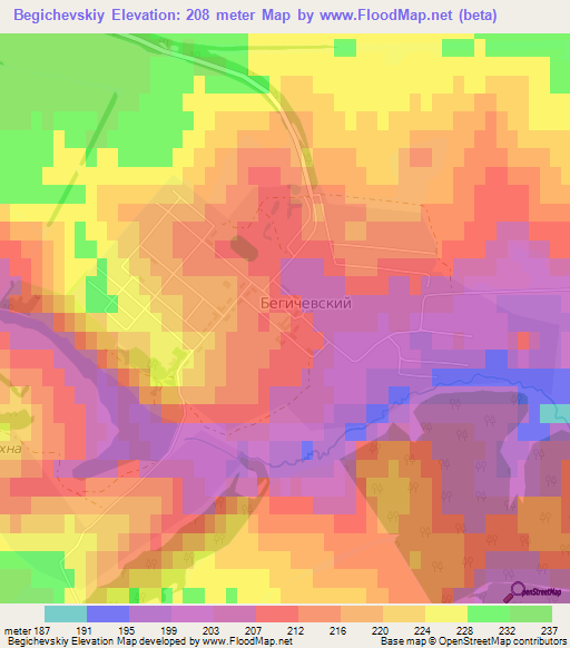 Begichevskiy,Russia Elevation Map