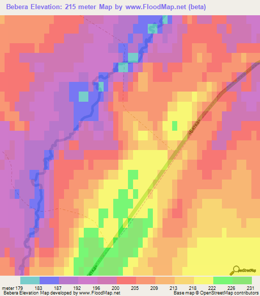 Bebera,Russia Elevation Map