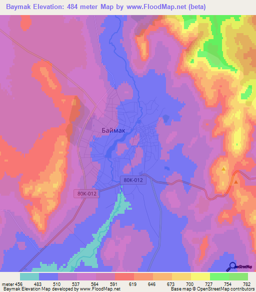 Baymak,Russia Elevation Map