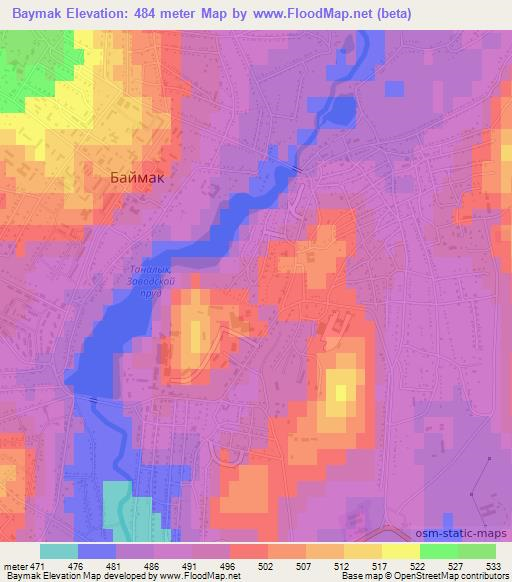 Baymak,Russia Elevation Map