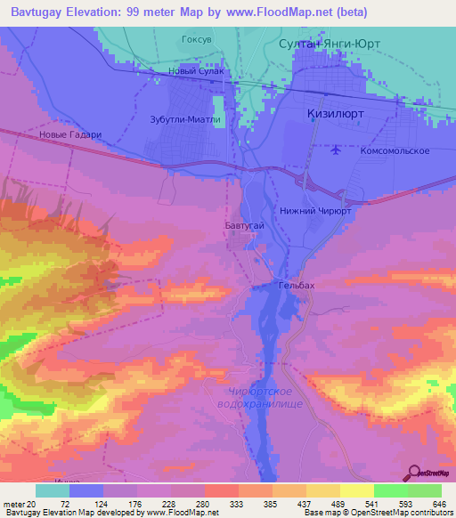 Bavtugay,Russia Elevation Map