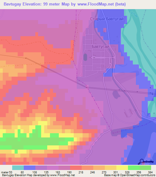 Bavtugay,Russia Elevation Map