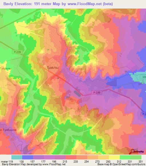 Bavly,Russia Elevation Map