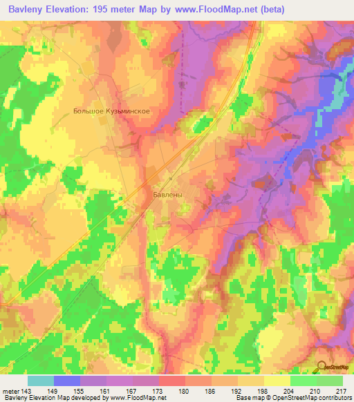 Bavleny,Russia Elevation Map